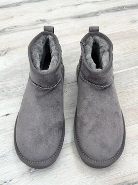 Soda Grey Ankle Faux Suede Boots